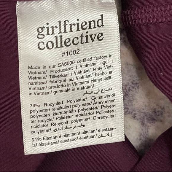 Girlfriend Collective Plum Paloma Racerback Sports Bra Size Small - Picture 2 of 6